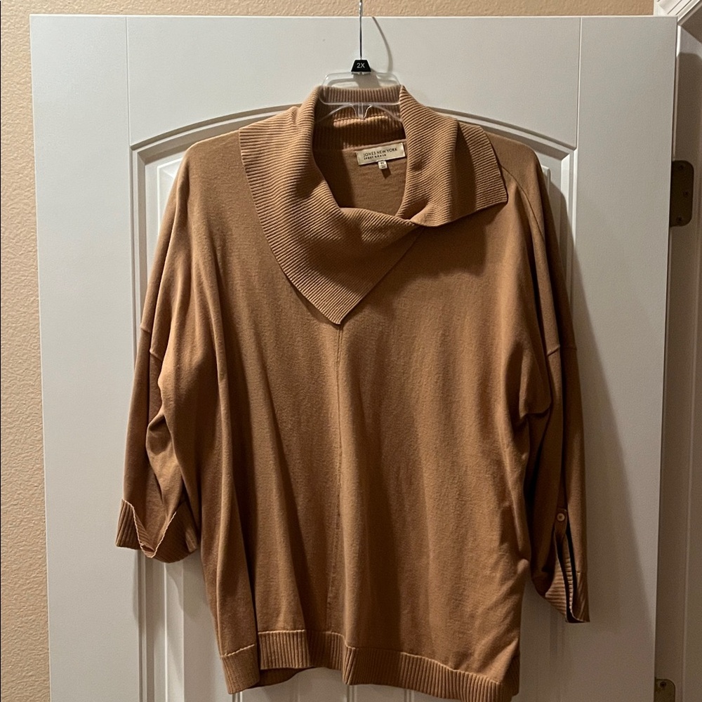 Jones New York Women's Cowl Neck Sweater - Tan